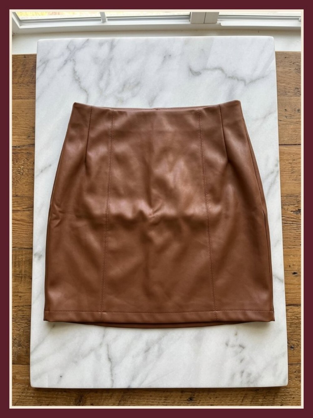 Women's Faux Leather High Waisted Mini Pencil Skirt Zipper
